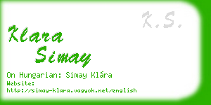 klara simay business card