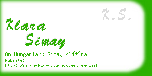 klara simay business card